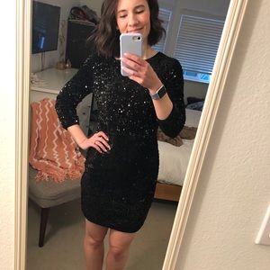 Forever 21 Sequin black mini dress